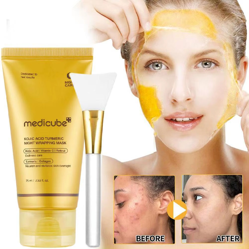 Medicube Peel-Off Mask Turmeric VC Collagen Peel Mask with Brush Improve Dullness Oil Control Hydrating Moisturizing Brightening